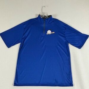 Badger Sport Men’s Short Sleeve Bomb Ball with Bat Polo1/4 Zip Size L